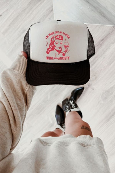 Just A Girl Who Loves Wine At Christmas Distressed Strap-on Cap Hat il_fullxfull.  main image 4