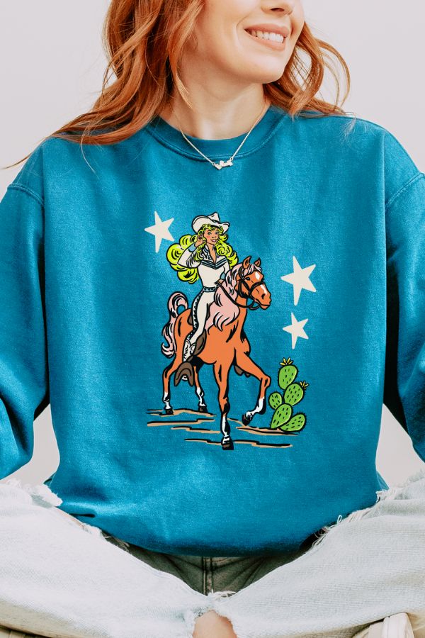 Retro Rodeo Doll Comfort Colors Sweatshirt