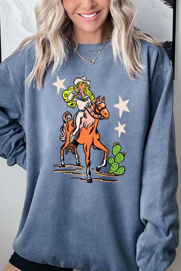 Retro Rodeo Doll Comfort Colors Sweatshirt
