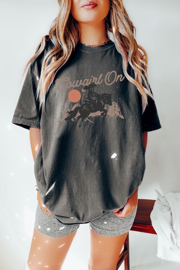 Cowgirl On Comfort Colors Shirt