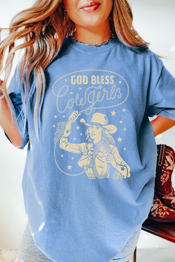 God Bless Cowgirls Comfort Colors Shirt