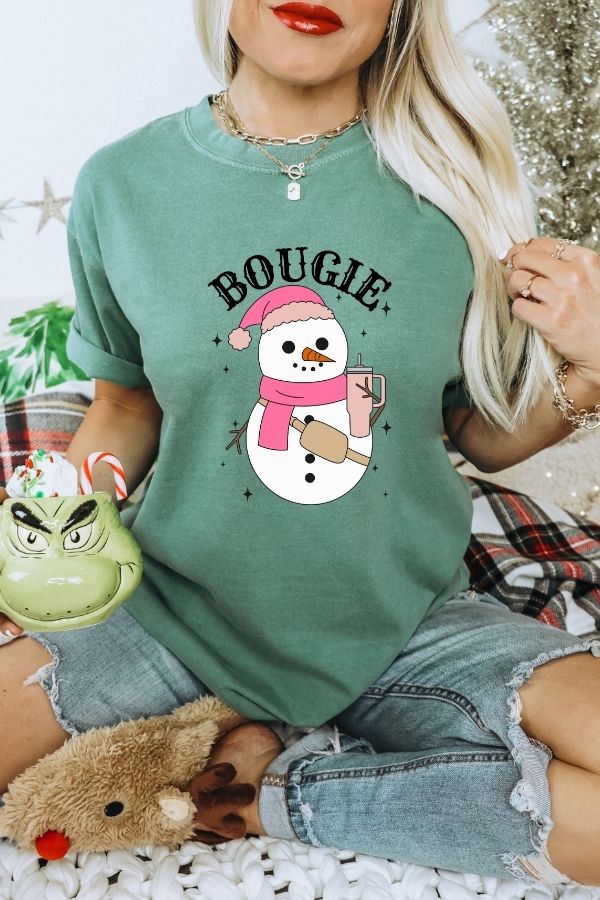 Bougie Snowman Comfort Colors Shirt