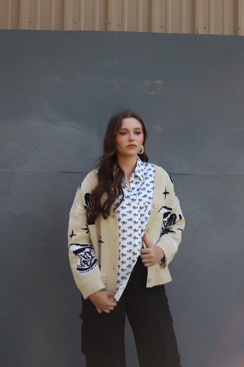 CC36 RIDE EM COWGIRL BUTTON DOWN TOP