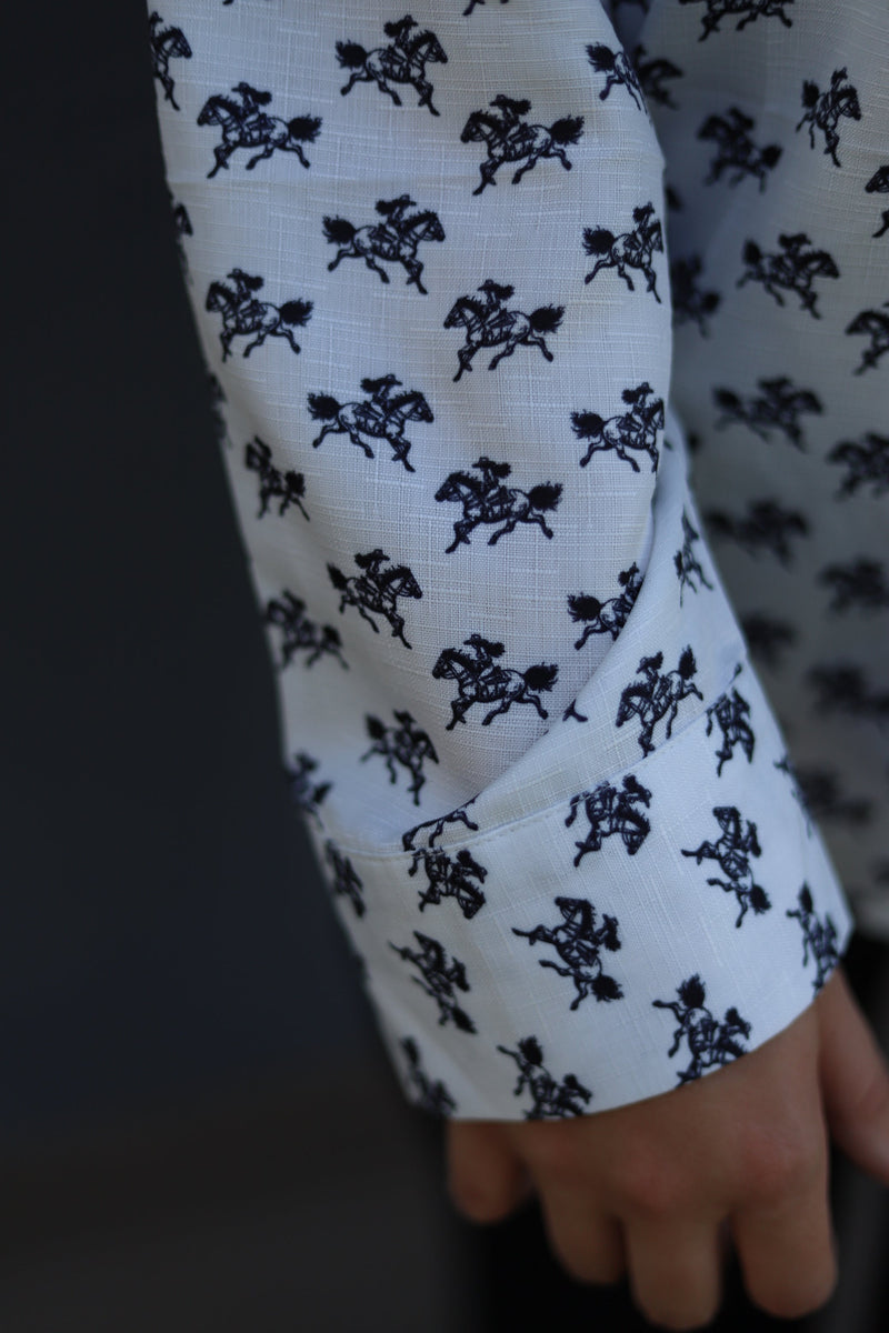 CC36 RIDE EM COWGIRL BUTTON DOWN TOP