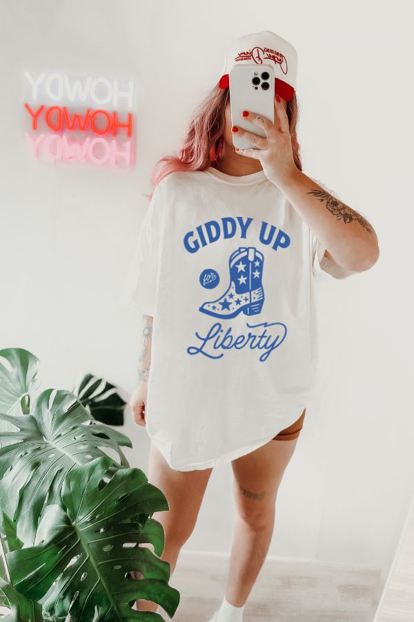 1717 GIDDY UP FOR LIBERTY T-SHIRT 18.00/PIECE MIN OF 6
