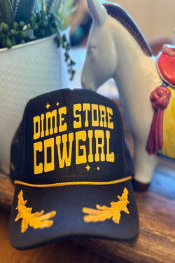 Dime Store Cowgirl Gold/blk Trucker