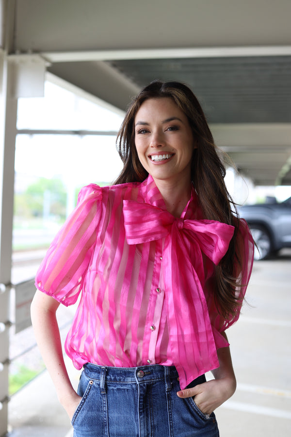 CC2710 Pink Bow Blouse PACK A 2sm, 2med, 2 lg 32x6=192