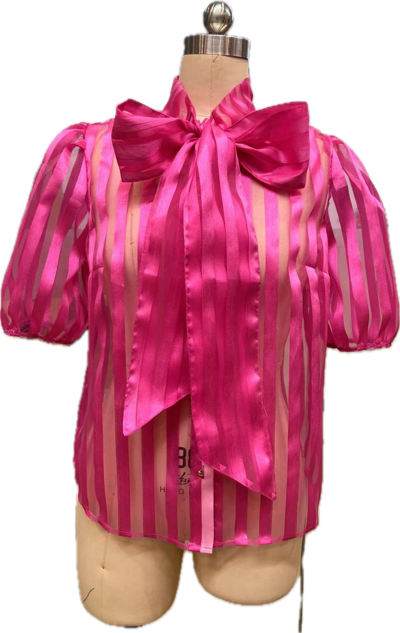 CC2710 Pink Bow Blouse PACK A 2sm, 2med, 2 lg 32x6=192