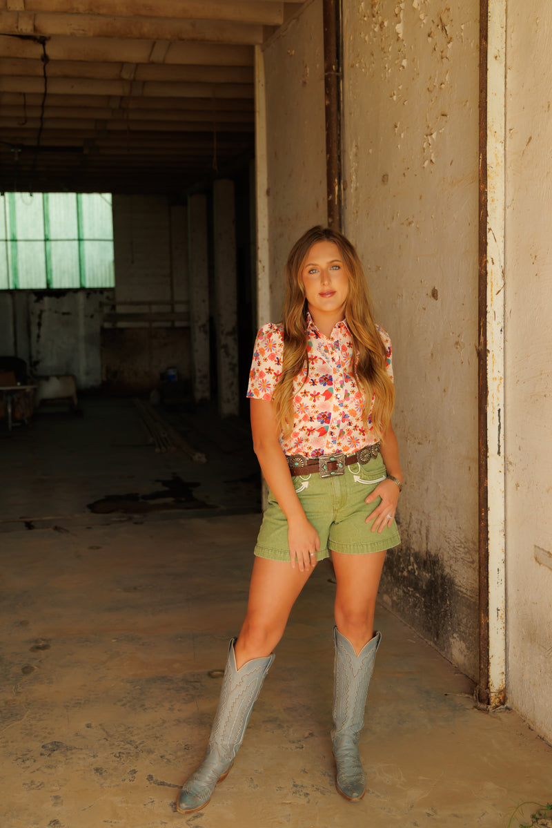 Olive Smiley Shorts HH8400