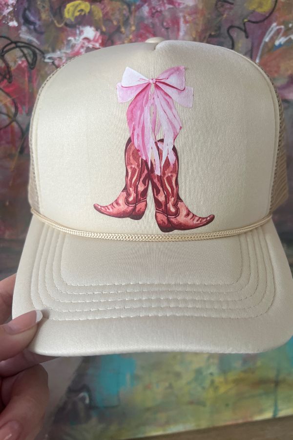 Bow Cowboy Boots Trucker Hat
