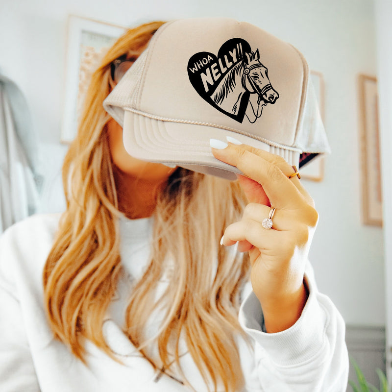 Whoa Nelly Trucker Hat, Western Trucker Hat, Horse Trucker