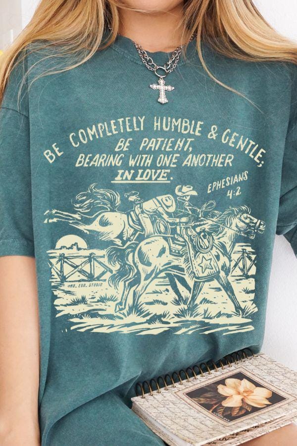 Ephesians 4:2 Western Graphic Comfort Colors Shirt
