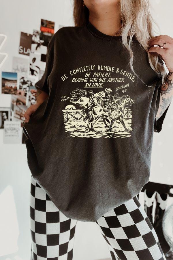 Ephesians 4:2 Western Graphic Comfort Colors Shirt