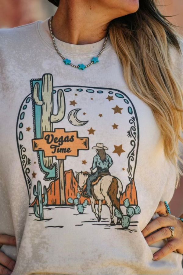 VEGAS TIME BLEACHED SWEATSHIRT