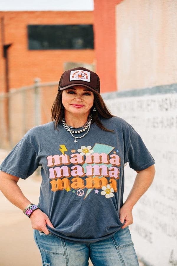 Retro Lightening Bolt Mama Comforrt Colors Tee