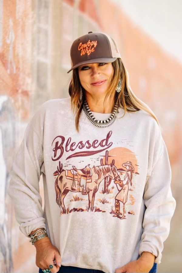 BLESSED BLEACH SWEATSHIRT