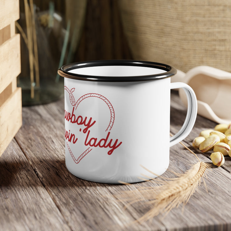 Cowboy lovin lady Enamel Camp Cup
