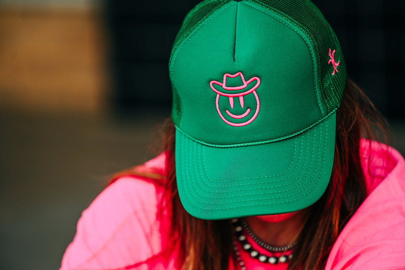 Green/Hot Pink Happy Cowboy