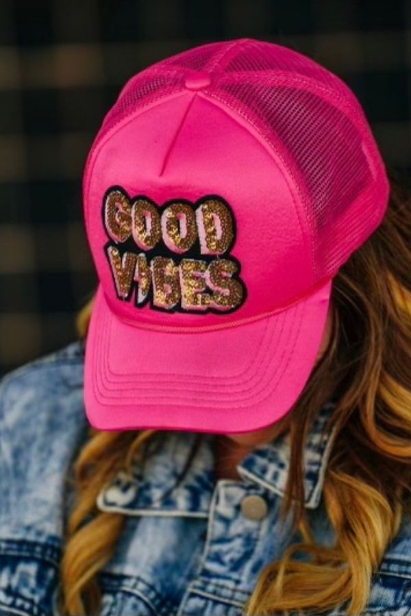 GOOD VIBES HOT PINK HAT
