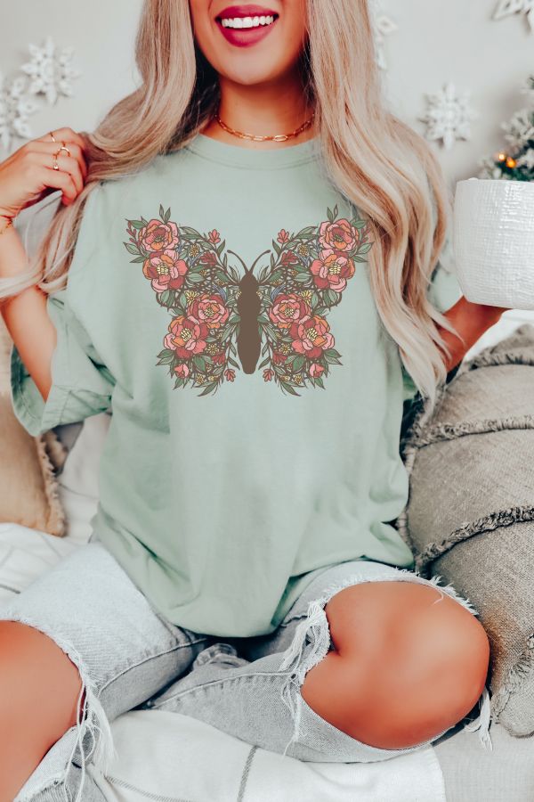 Floral Butterfly T-Shirt